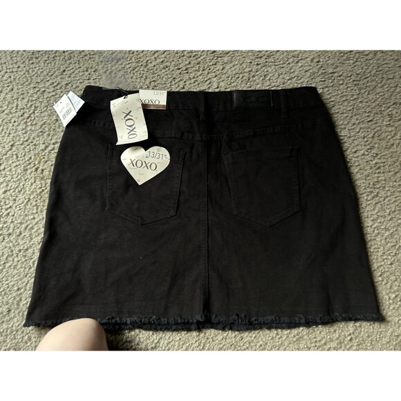 NWT Black Denim Skirt XOXO Brand Sz 13 - Picture 2 of 5